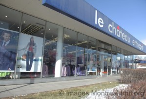Devanture du magasin-entrepôt Le Château sur la rue Jean-Talon Ouest