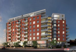 Vue de la résidence Luz Condos au crépuscule