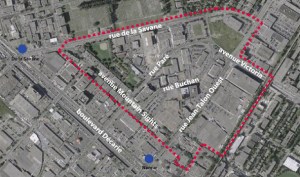 Vue aérienne du secteur concerné par ce projet