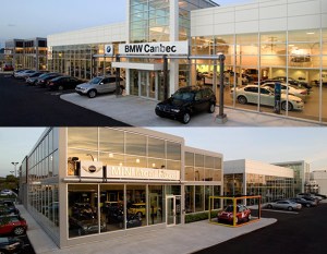 Concessionnaires BMW Canbec et Mini Mont-Royal sur la rue Jean-Talon Ouest