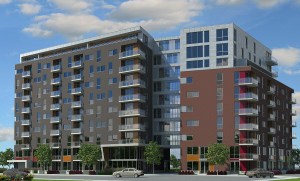 Vue extérieure en 3D de la résidence Luz Condos (projet en cours de construction)