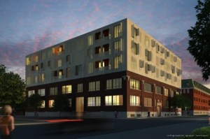 Vue en 3D des Lofts Irène, condos situés dans une ancienne usine construite en 1938