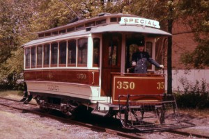 Tramway défilant pour la parade célébrant leur mise à la retraite en 1959