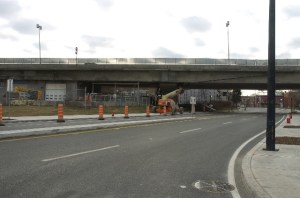 La rue Saint-Rémi réaménagée après son réhaussement.