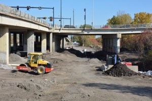 Chantier du contournement d'Angrignon pour le transport collectif