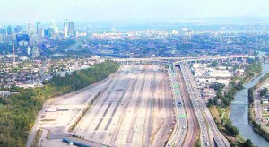 Vue aérienne de l'ancienne cour de triage Turcot