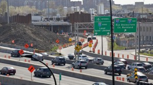 Circulation sur l'autoroute 40 au niveau du chantier de réaménagement de l'échangeur des Laurentides