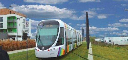 Vision du futur tramway de l'agglomération de Pointe-à-Pitre (Guadeloupe)