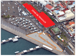 Plan des travaux du TCSP au centre-ville de Fort-de-France (Martinique)