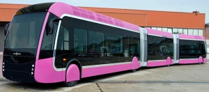 Exemple de Bus à Haut Niveau de Service (BHNS) qui sera utilisé pour le TCSP de Martinique