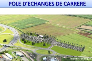 Vue aérienne du pôle d'échanges de Carrère (Le Lamentin)