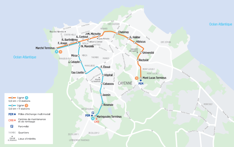 Plan des lignes de Yanéo (CACL)