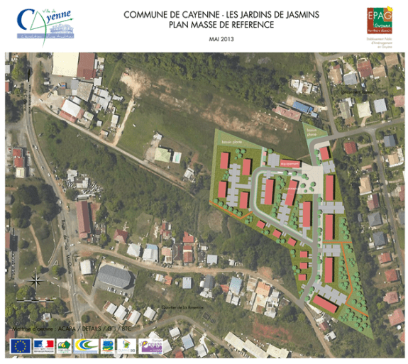 Plan masse de référence du projet des Jardins de Jasmin (Cayenne)