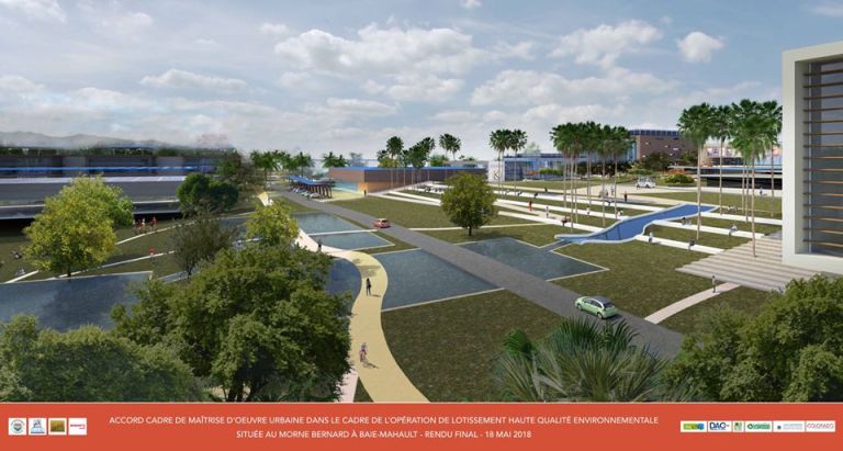 Vue générale d'une perspective du futur technopôle du Morne Bernard