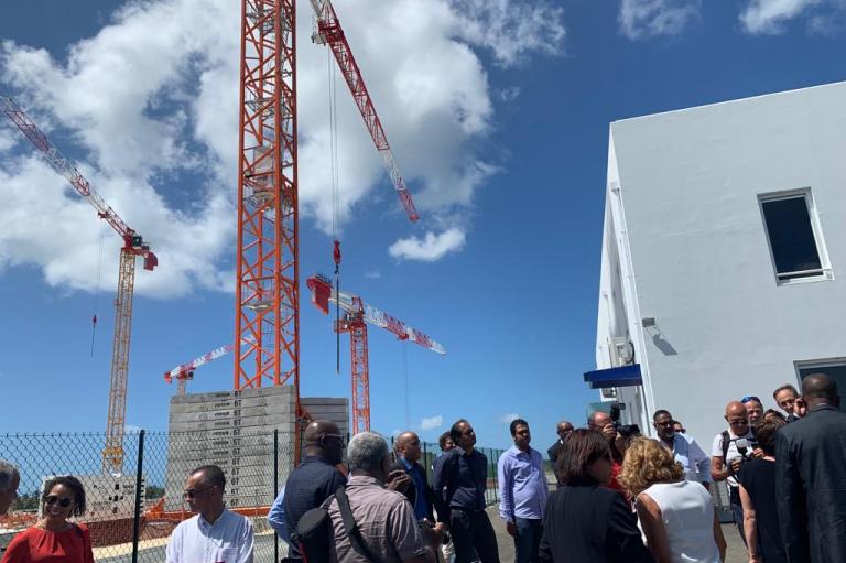 Chantier du CHU de la Guadeloupe en avril 2019