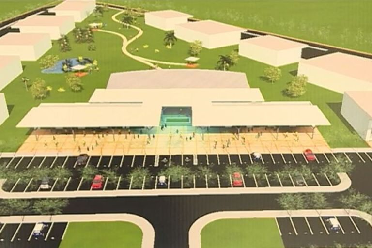 Vue aérienne (rendu visuel) de l'Agropark Caraïbes Excellence (Les Abymes)